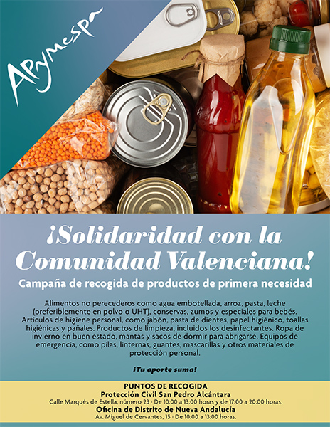 APYMESPA solicita la colaboración de sus socios con la Comunidad Valenciana