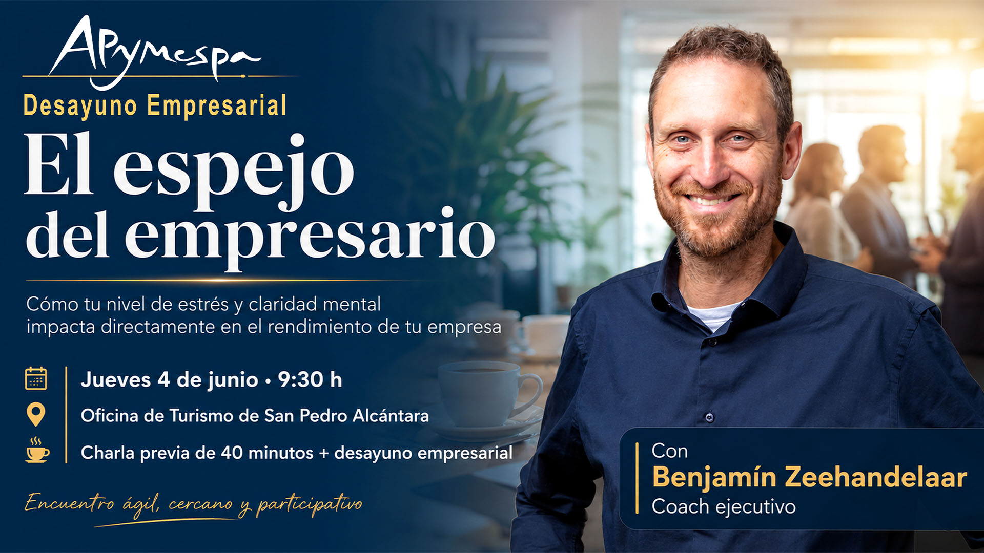 APYMESPA celebrará un nuevo Desayuno Empresarial dedicado al estrés y claridad mental