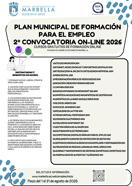 El Ayuntamiento abre el plazo de sus cursos de formación online gratuitos