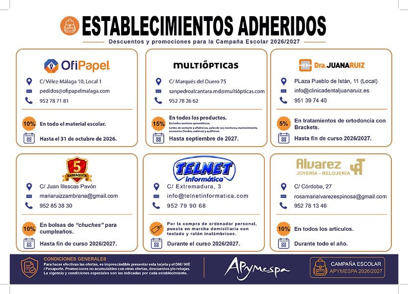 Lanzada la Campaña Escolar APYMESPA 2026/2027 para aliviar el bolsillo de las familias