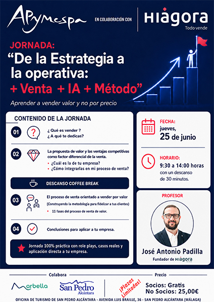 Próxima formación APYMESPA en la que aprenderemos a "vender valor y no por precio" Próxima formación APYMESPA en la que aprenderemos a "vender valor y no por precio"